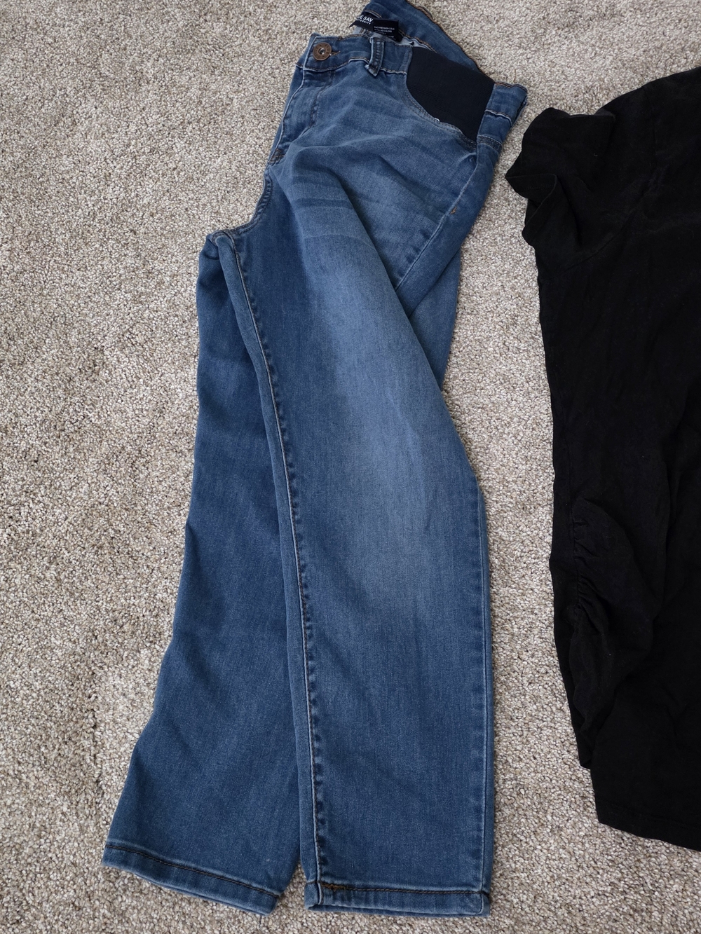 Women’s Blue Maternity Jeans with Stretch Side Panels